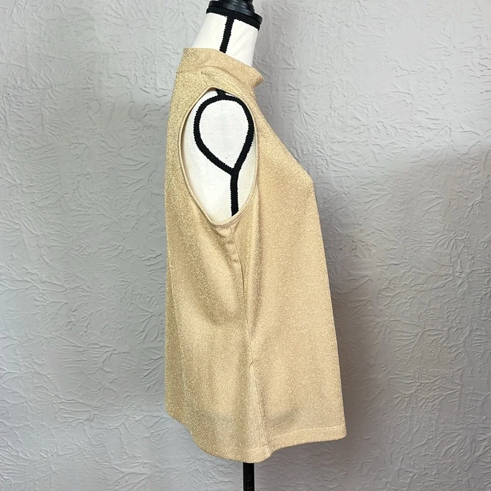 St. John Sport by Marie Gray Shimmery Mock Neck Sleeveless Top - Picture 2 of 8